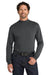 Port Authority K321 Mens Long Sleeve Mock Neck T-Shirt Steel Grey Model Front