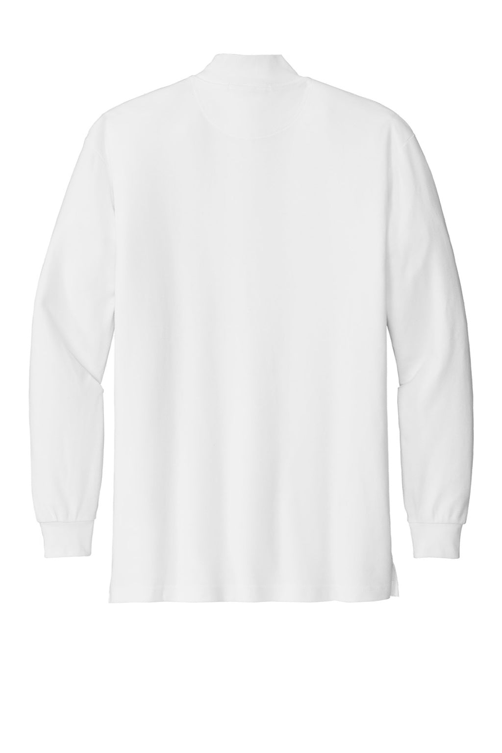 Port Authority K321 Mens Long Sleeve Mock Neck T-Shirt White Flat Back