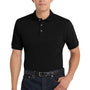 Port Authority Mens Shrink Resistant Short Sleeve Polo Shirt w/ Pocket - Black