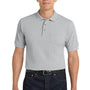 Port Authority Mens Shrink Resistant Short Sleeve Polo Shirt w/ Pocket - Oxford Grey