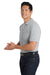 Port Authority K420P Mens Shrink Resistant Short Sleeve Polo Shirt w/ Pocket Oxford Grey Model Side