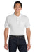 Port Authority K420P Mens Shrink Resistant Short Sleeve Polo Shirt w/ Pocket White Model Front