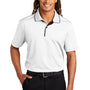 Sport-Tek Mens Dri-Mesh Moisture Wicking Short Sleeve Polo Shirt - White/Black - Closeout