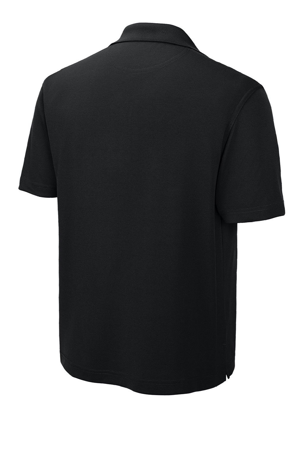 Sport-Tek K469/TK469 Mens Dri-Mesh Moisture Wicking Short Sleeve Polo Shirt Black Flat Back