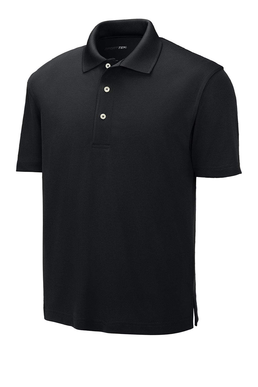 Sport-Tek K469/TK469 Mens Dri-Mesh Moisture Wicking Short Sleeve Polo Shirt Black Flat Front