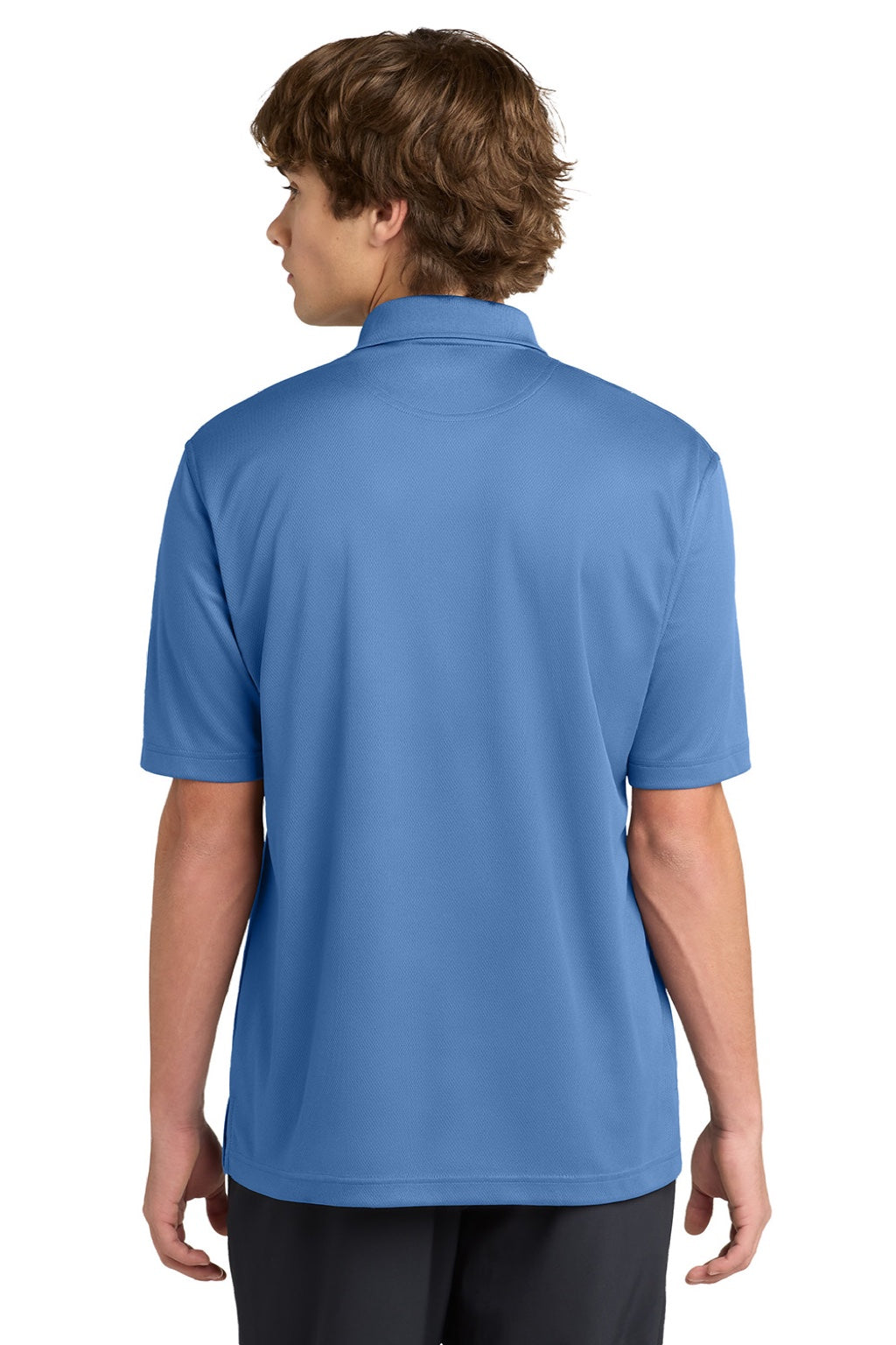 Sport-Tek K469/TK469 Mens Dri-Mesh Moisture Wicking Short Sleeve Polo Shirt Blueberry Model Back