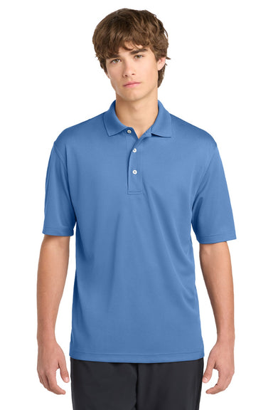 Sport-Tek K469/TK469 Mens Dri-Mesh Moisture Wicking Short Sleeve Polo Shirt Blueberry Model Front