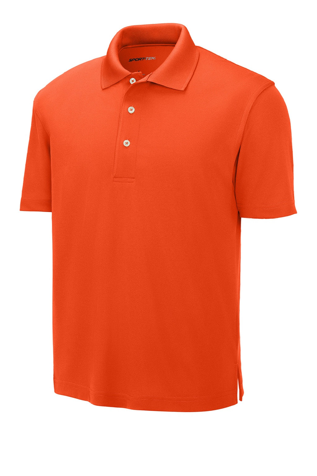 Sport-Tek K469/TK469 Mens Dri-Mesh Moisture Wicking Short Sleeve Polo Shirt Bright Orange Flat Front
