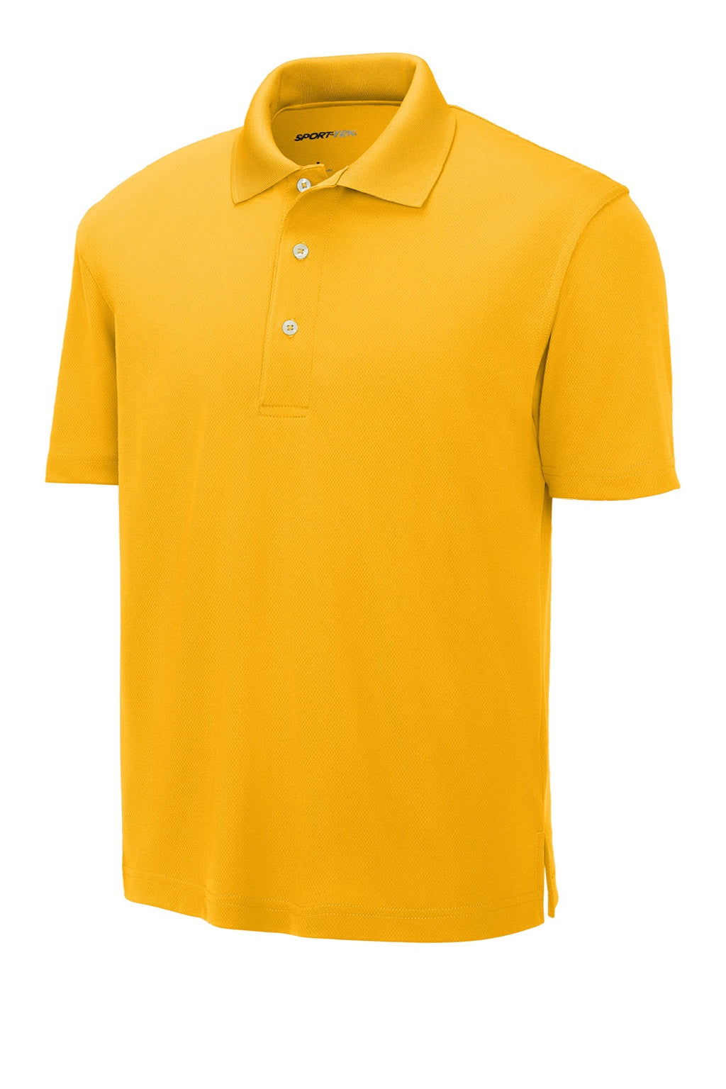 Sport-Tek K469/TK469 Mens Dri-Mesh Moisture Wicking Short Sleeve Polo Shirt Gold Flat Front