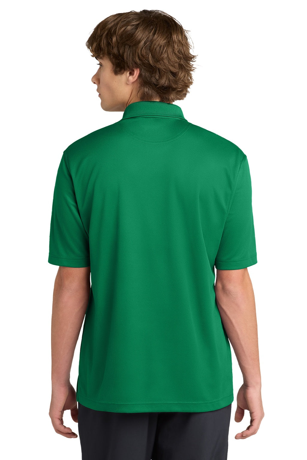 Sport-Tek K469/TK469 Mens Dri-Mesh Moisture Wicking Short Sleeve Polo Shirt Kelly Green Model Back