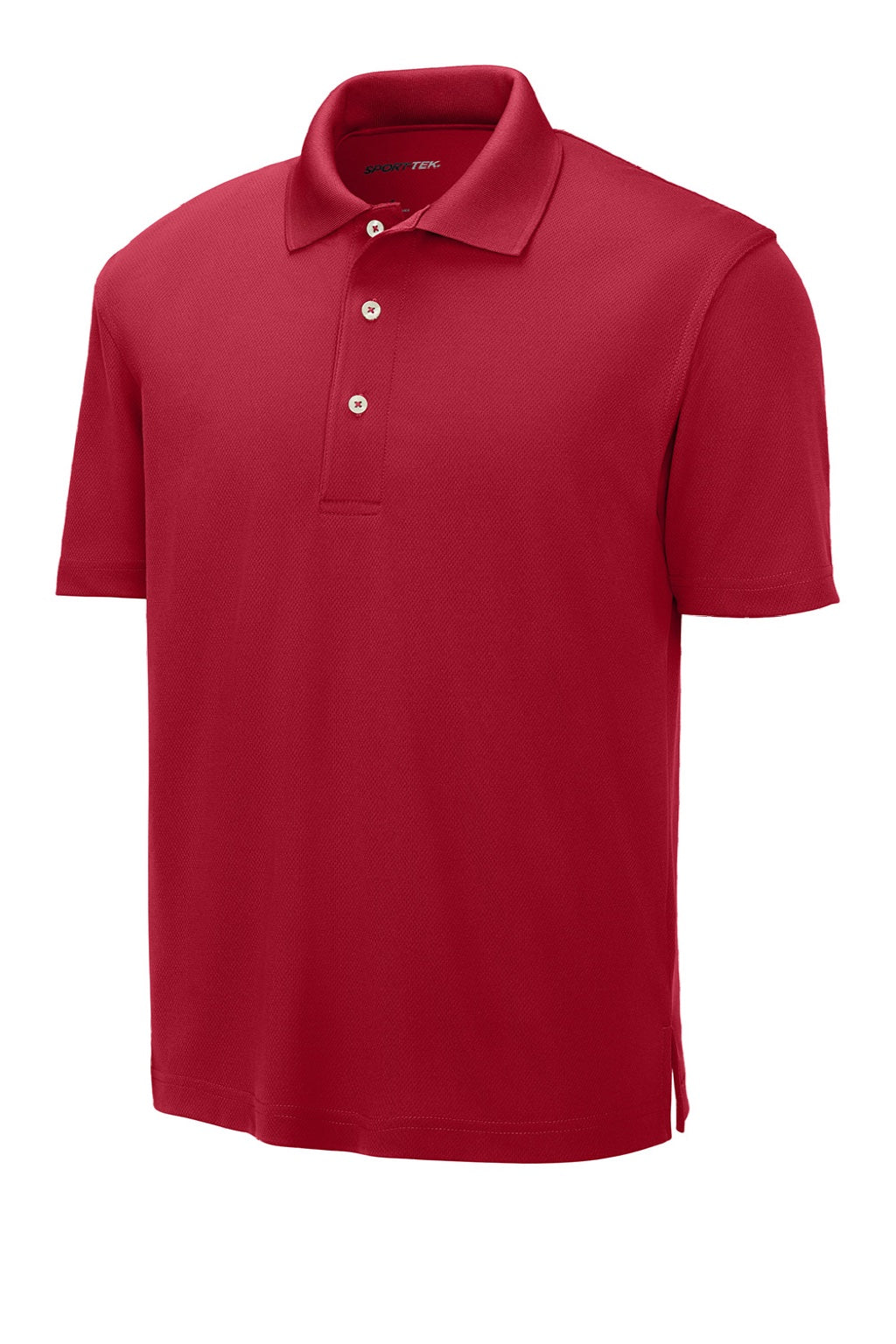 Sport-Tek K469/TK469 Mens Dri-Mesh Moisture Wicking Short Sleeve Polo Shirt Red Flat Front