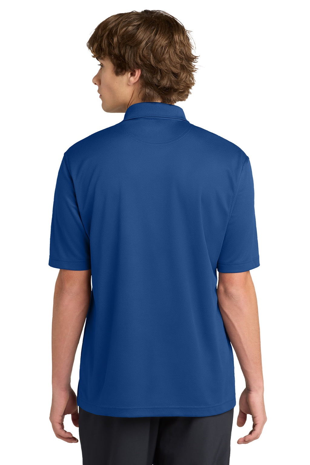 Sport-Tek K469/TK469 Mens Dri-Mesh Moisture Wicking Short Sleeve Polo Shirt Royal Blue Model Back