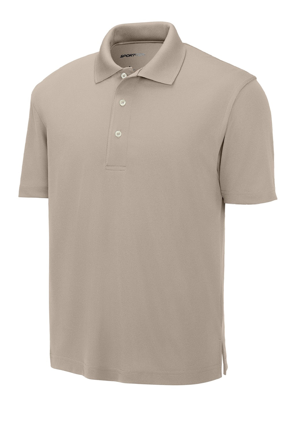 Sport-Tek K469/TK469 Mens Dri-Mesh Moisture Wicking Short Sleeve Polo Shirt Sandstone Flat Front