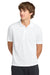 Sport-Tek K469/TK469 Mens Dri-Mesh Moisture Wicking Short Sleeve Polo Shirt White Model Front