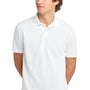 Sport-Tek Mens Dri-Mesh Moisture Wicking Short Sleeve Polo Shirt - White