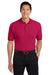 Port Authority K500P/TLK500P Mens Silk Touch Wrinkle Resistant Short Sleeve Polo Shirt w/ Pocket Red Model Front
