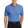 Port Authority Mens Silk Touch Wrinkle Resistant Short Sleeve Polo Shirt w/ Pocket - Ultramarine Blue