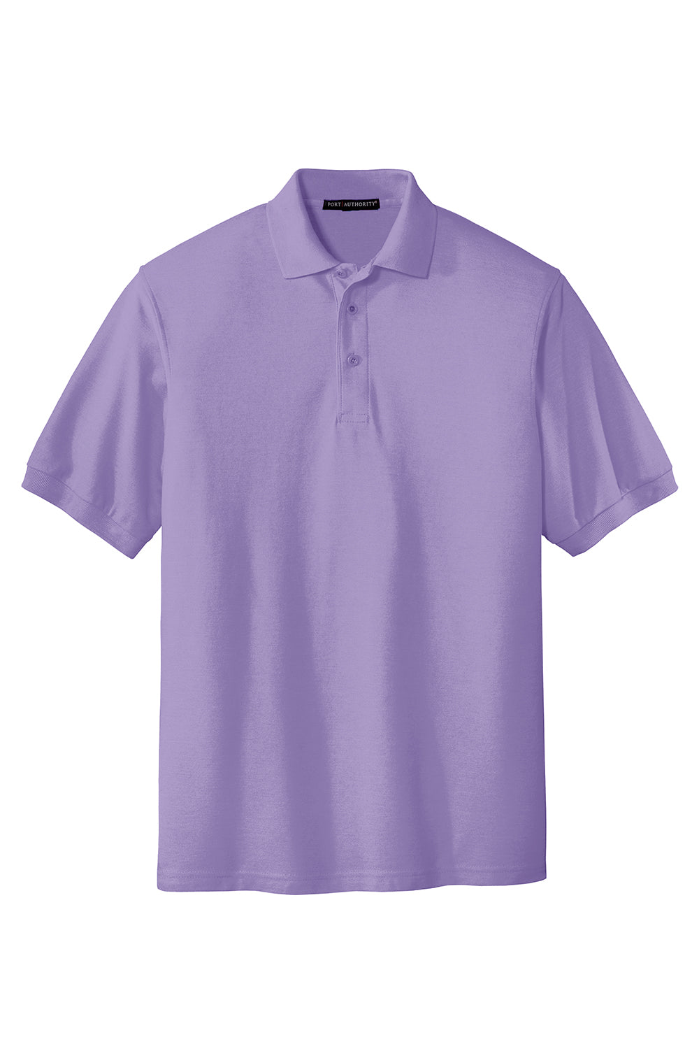 Port Authority K500/TLK500/K500ES Mens Silk Touch Wrinkle Resistant Short Sleeve Polo Shirt Bright Lavender Purple Flat Front