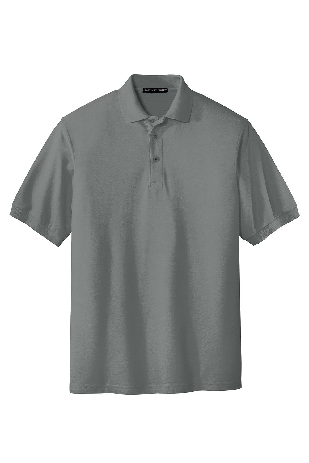 Port Authority K500/TLK500/K500ES Mens Silk Touch Wrinkle Resistant Short Sleeve Polo Shirt Cool Grey Flat Front
