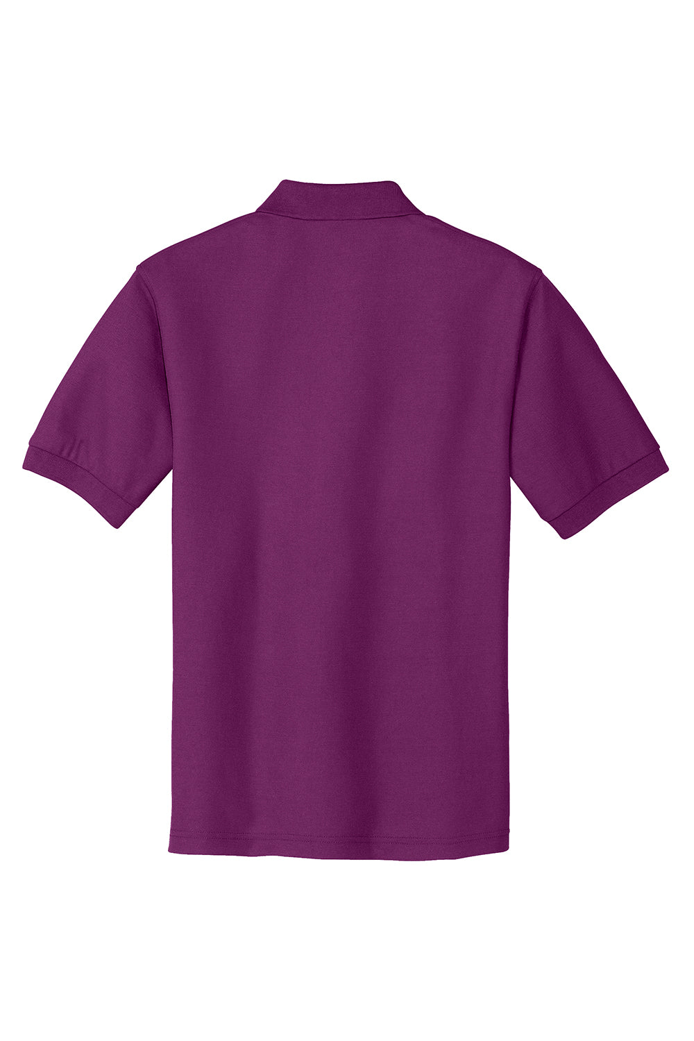 Port Authority K500/TLK500/K500ES Mens Silk Touch Wrinkle Resistant Short Sleeve Polo Shirt Deep Berry Purple Flat Back