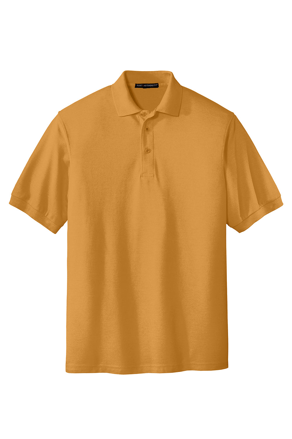 Port Authority K500/TLK500/K500ES Mens Silk Touch Wrinkle Resistant Short Sleeve Polo Shirt Gold Flat Front