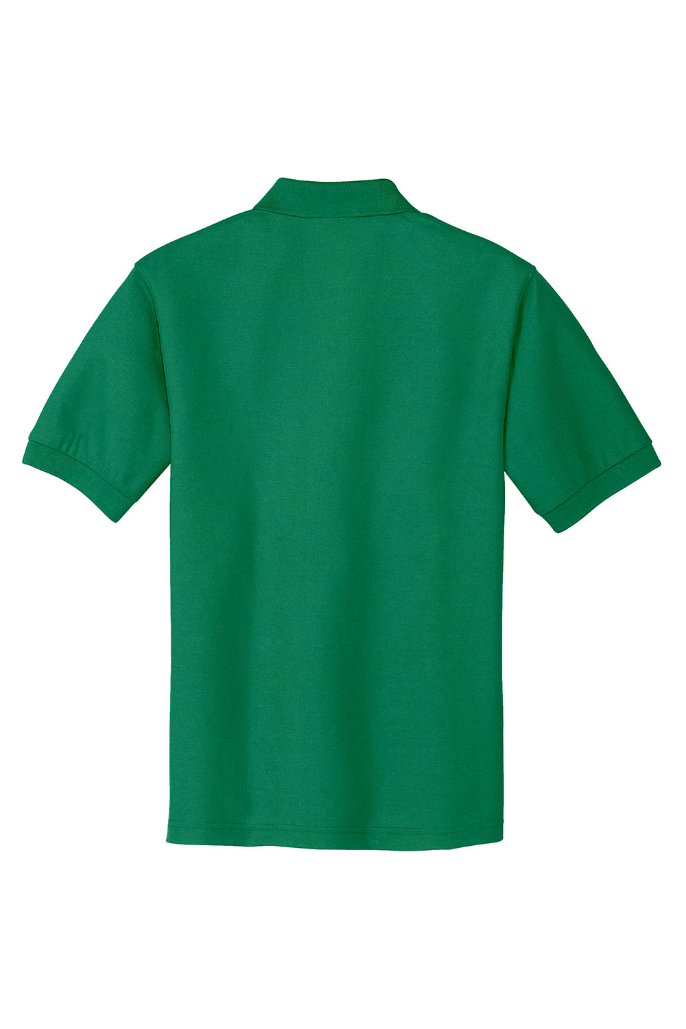 Port Authority K500/TLK500/K500ES Mens Silk Touch Wrinkle Resistant Short Sleeve Polo Shirt Kelly Green Flat Back