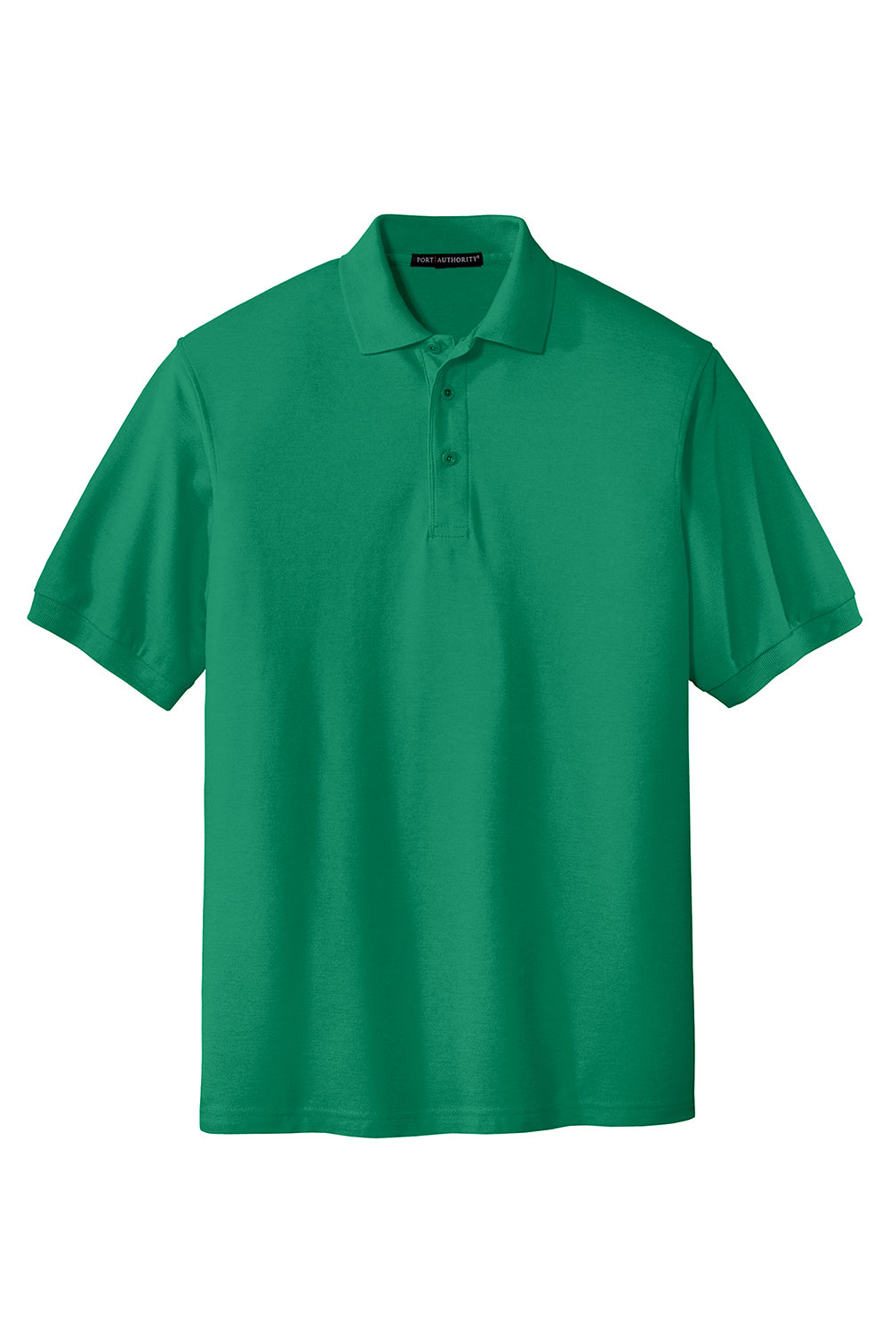Port Authority K500/TLK500/K500ES Mens Silk Touch Wrinkle Resistant Short Sleeve Polo Shirt Kelly Green Flat Front
