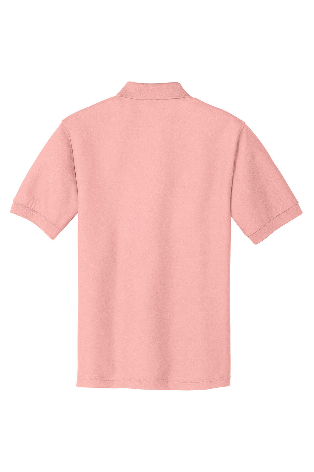 Port Authority K500/TLK500/K500ES Mens Silk Touch Wrinkle Resistant Short Sleeve Polo Shirt Light Pink Flat Back