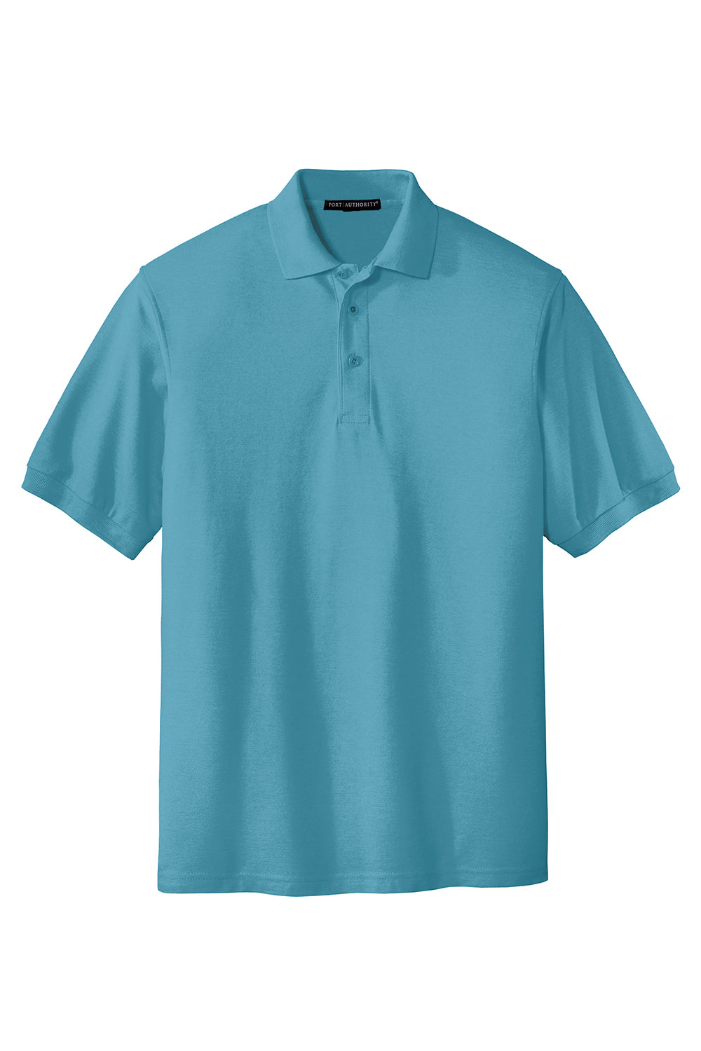 Port Authority K500/TLK500/K500ES Mens Silk Touch Wrinkle Resistant Short Sleeve Polo Shirt Maui Blue Flat Front