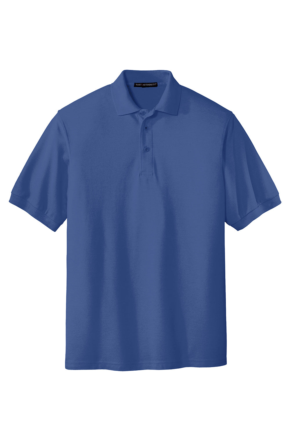 Port Authority K500/TLK500/K500ES Mens Silk Touch Wrinkle Resistant Short Sleeve Polo Shirt Mediterranean Blue Flat Front