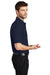 Port Authority K500/TLK500/K500ES Mens Silk Touch Wrinkle Resistant Short Sleeve Polo Shirt Navy Blue Model Side