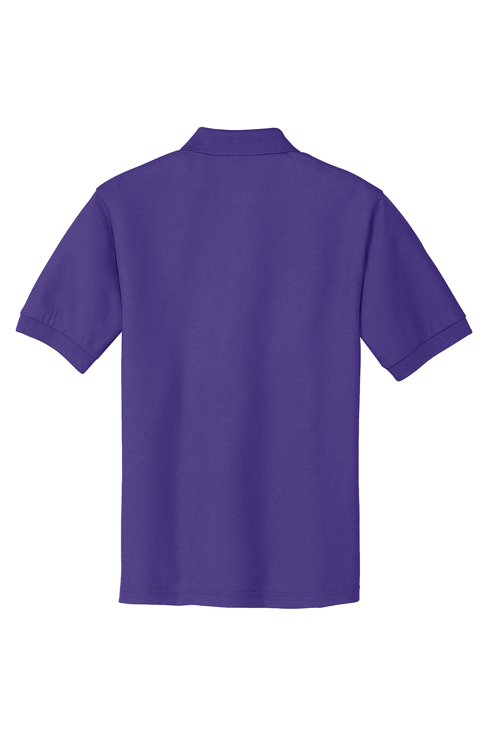 Port Authority K500/TLK500/K500ES Mens Silk Touch Wrinkle Resistant Short Sleeve Polo Shirt Purple Flat Back