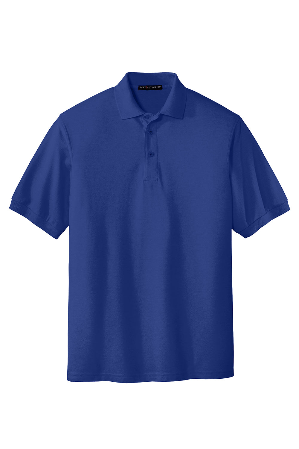 Port Authority K500/TLK500/K500ES Mens Silk Touch Wrinkle Resistant Short Sleeve Polo Shirt Royal Blue Flat Front