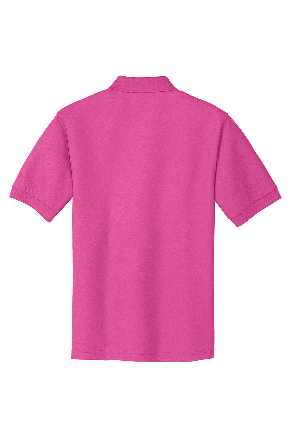 Port Authority K500/TLK500/K500ES Mens Silk Touch Wrinkle Resistant Short Sleeve Polo Shirt Tropical Pink Flat Back