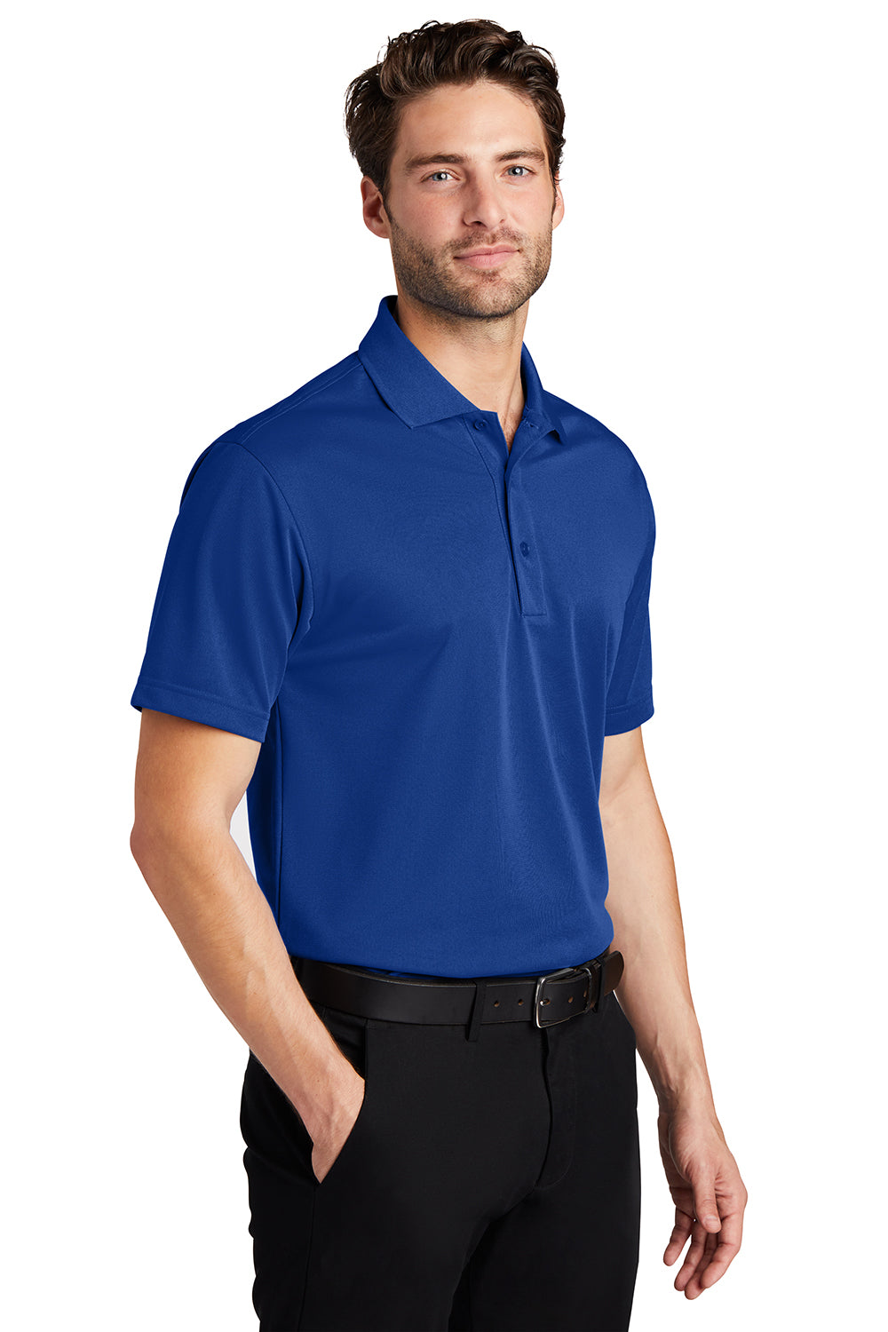 Port Authority K527/TLK527 Mens Tech Moisture Wicking Short Sleeve Polo Shirt Bright Royal Blue Model 3q