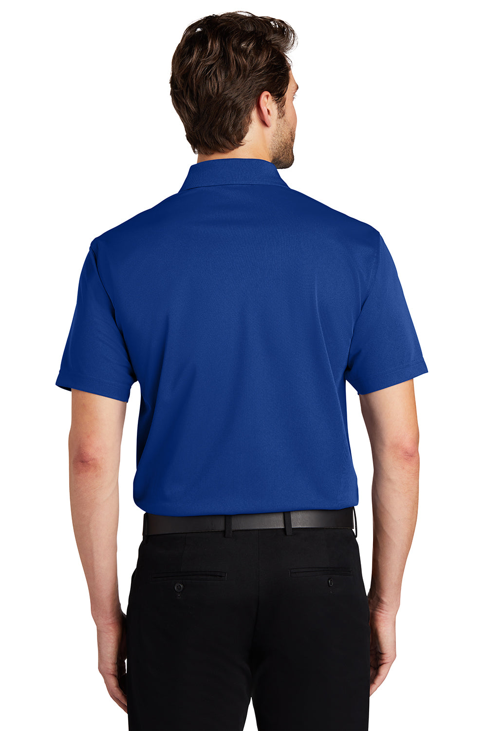 Port Authority K527/TLK527 Mens Tech Moisture Wicking Short Sleeve Polo Shirt Bright Royal Blue Model Back