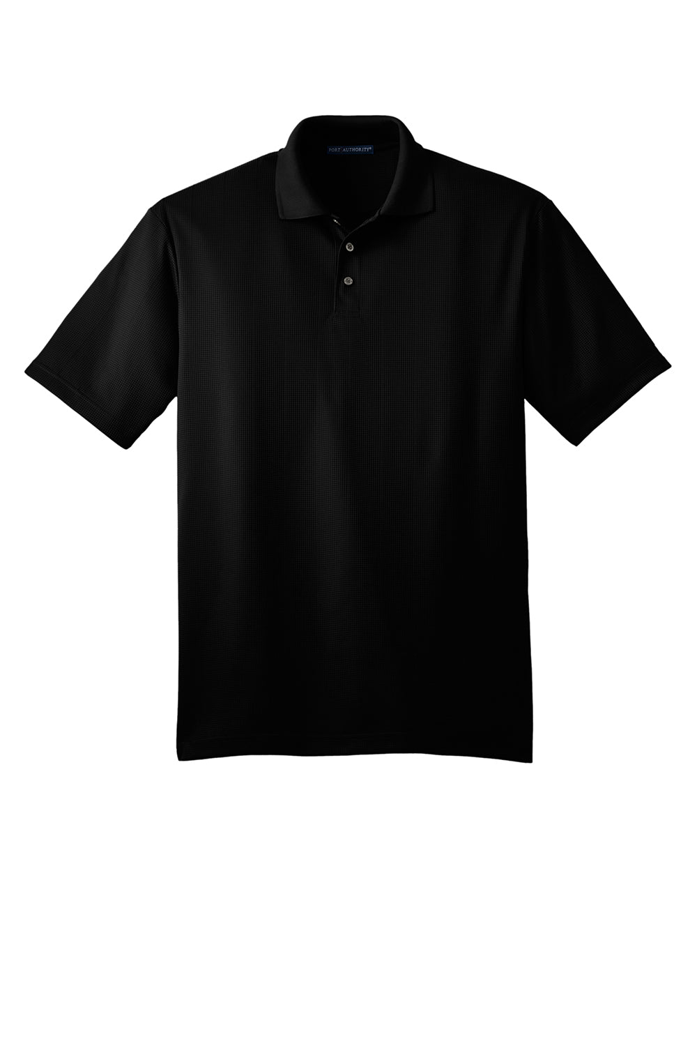 Port Authority K528 Mens Performance Moisture Wicking Short Sleeve Polo Shirt Black Flat Front