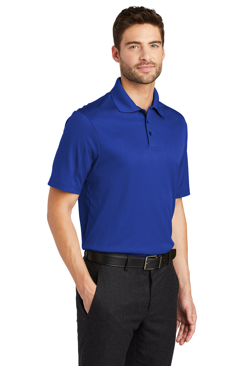 Port Authority K528 Mens Performance Moisture Wicking Short Sleeve Polo Shirt Hyper Blue Model 3q