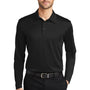 Port Authority Mens Silk Touch Performance Moisture Wicking Long Sleeve Polo Shirt - Black