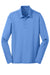 Port Authority K540LS Mens Silk Touch Performance Moisture Wicking Long Sleeve Polo Shirt Carolina Blue Flat Front