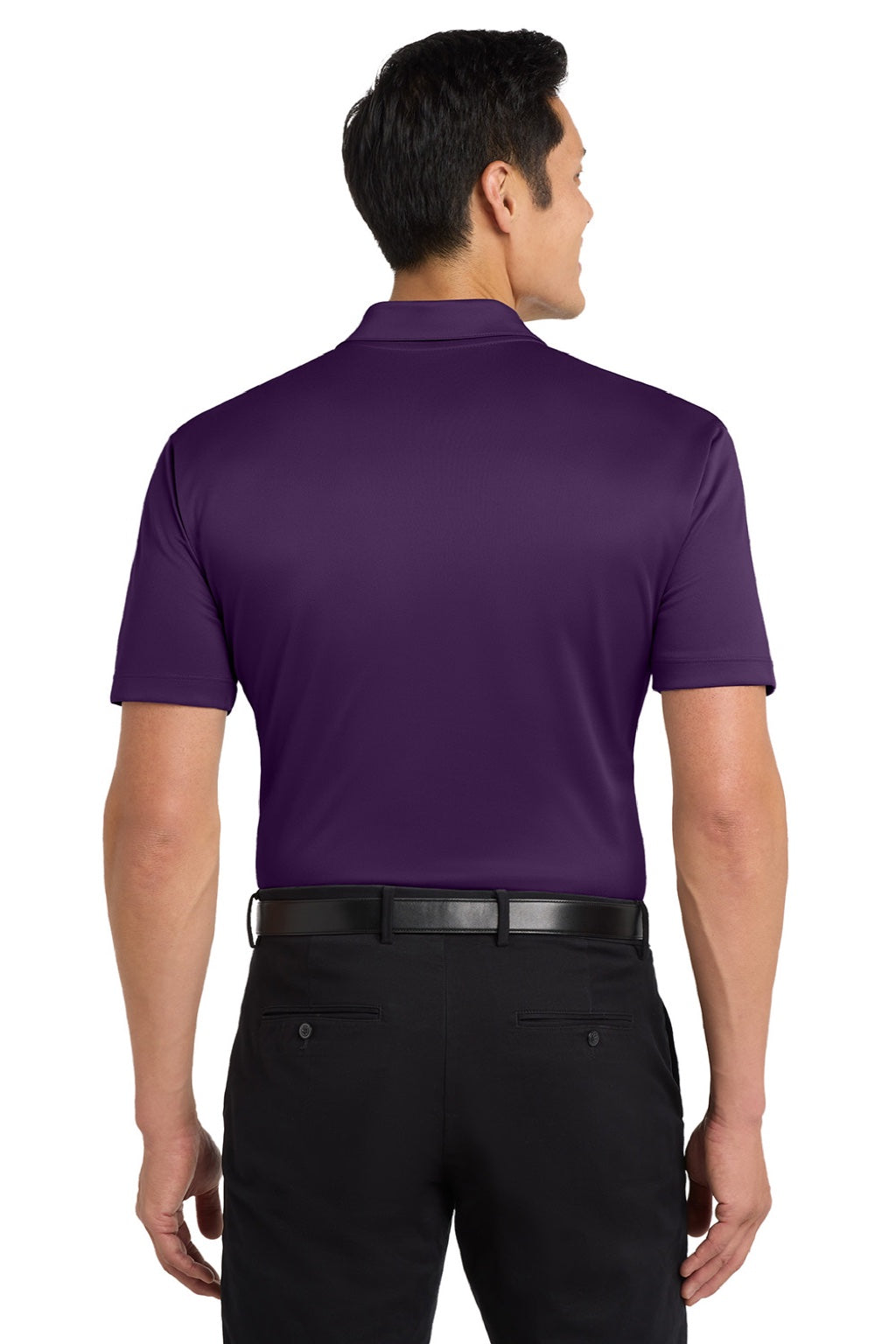 Port Authority K540/TLK540 Mens Silk Touch Performance Moisture Wicking Short Sleeve Polo Shirt Bright Purple Model Back