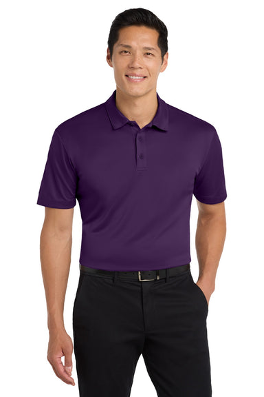 Port Authority K540/TLK540 Mens Silk Touch Performance Moisture Wicking Short Sleeve Polo Shirt Bright Purple Model Front
