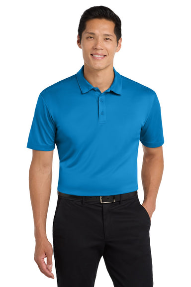 Port Authority K540/TLK540 Mens Silk Touch Performance Moisture Wicking Short Sleeve Polo Shirt Brilliant Blue Model Front