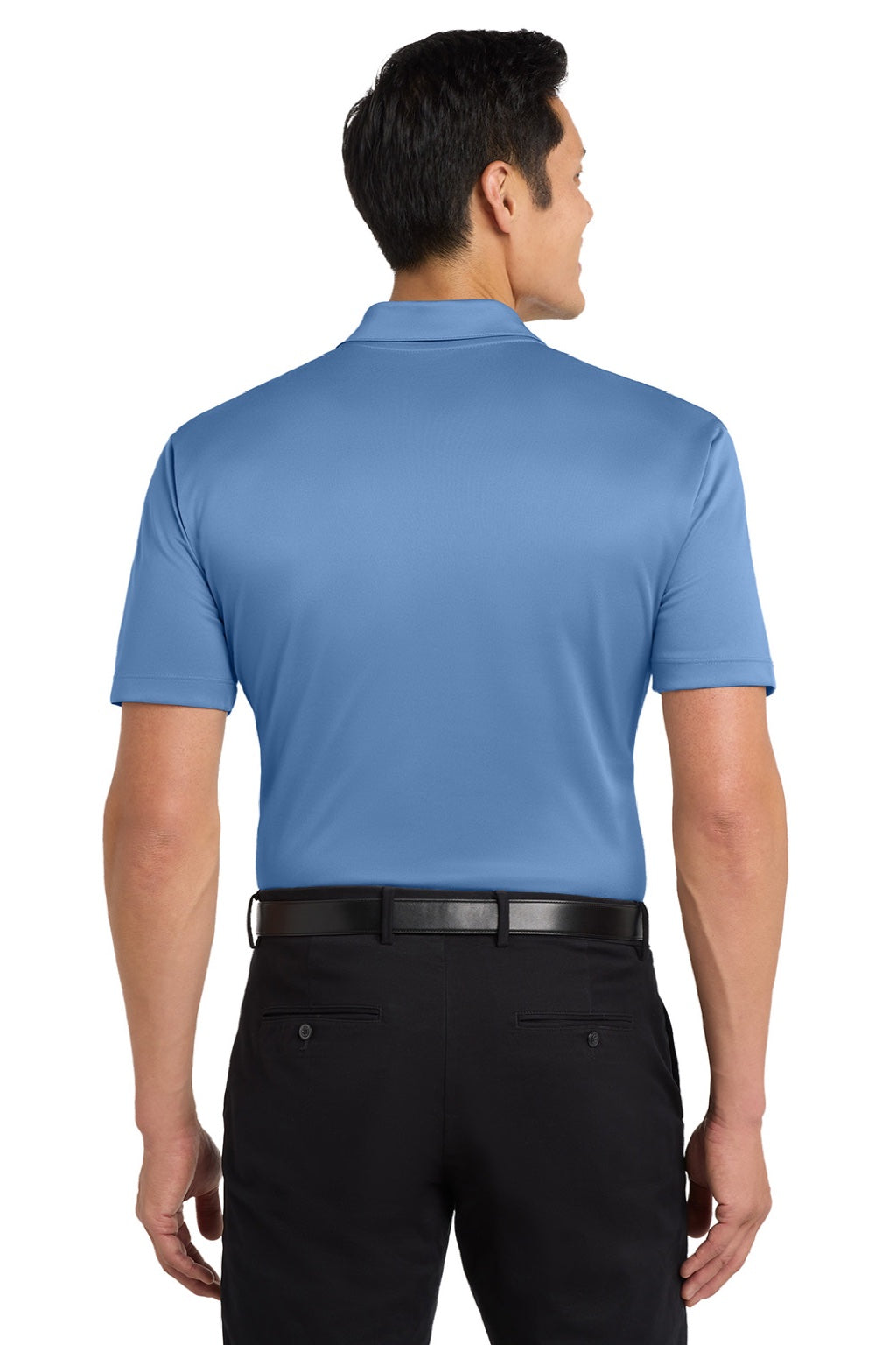 Port Authority K540/TLK540 Mens Silk Touch Performance Moisture Wicking Short Sleeve Polo Shirt Carolina Blue Model Back