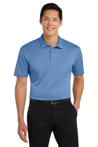 Port Authority K540/TLK540 Mens Silk Touch Performance Moisture Wicking Short Sleeve Polo Shirt Carolina Blue Model Front
