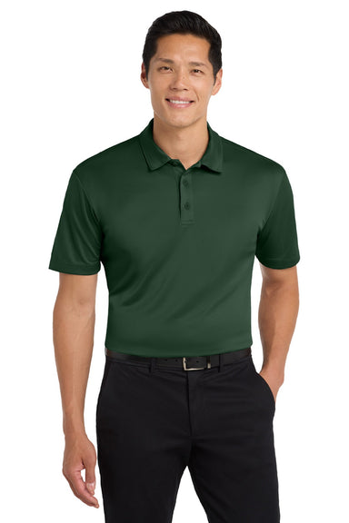 Port Authority K540/TLK540 Mens Silk Touch Performance Moisture Wicking Short Sleeve Polo Shirt Dark Green Model Front