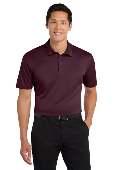 Port Authority K540/TLK540 Mens Silk Touch Performance Moisture Wicking Short Sleeve Polo Shirt Maroon Model Front