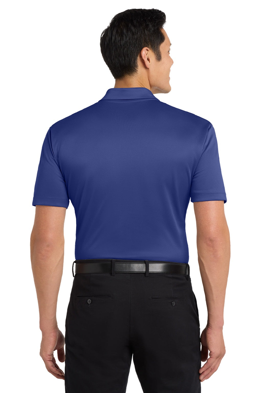 Port Authority K540/TLK540 Mens Silk Touch Performance Moisture Wicking Short Sleeve Polo Shirt Royal Blue Model Back