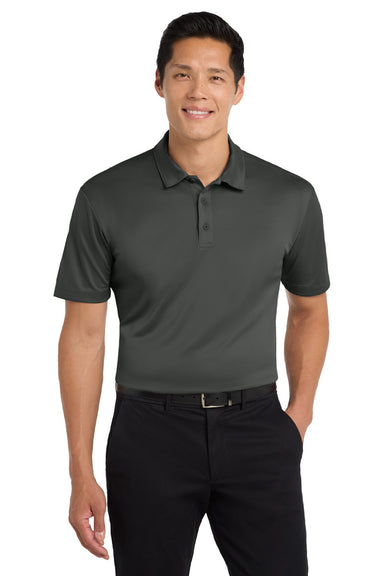 Port Authority K540/TLK540 Mens Silk Touch Performance Moisture Wicking Short Sleeve Polo Shirt Steel Grey Model Front