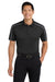 Port Authority K547 Mens Silk Touch Performance Moisture Wicking Short Sleeve Polo Shirt Black/Steel Grey Model Front